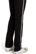 Spodnie damskie z lampasem czarne me351