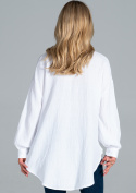 Koszula damska klasyczna oversize zapinana na guziki biała M816
