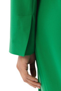 Kombinezon elegancki dekolt V proste nogawki długi rękaw zielony S352